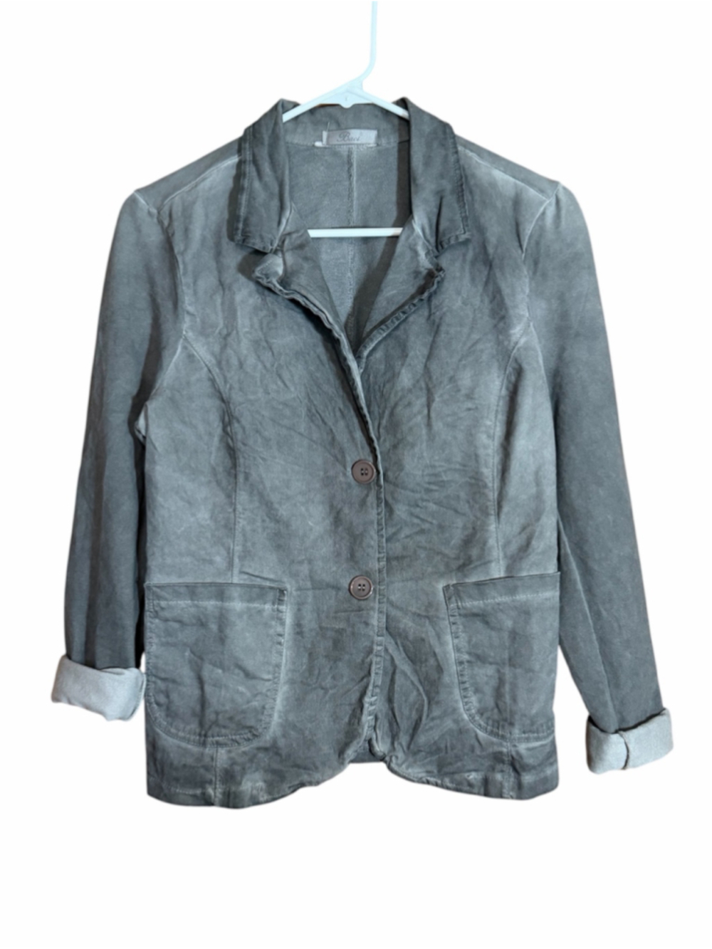 Baci stonewashed gray stretch blazer jacket women’s large